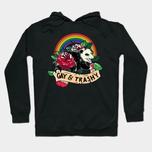 LGBT Rose Racoon Gay & Trashy Hoodie